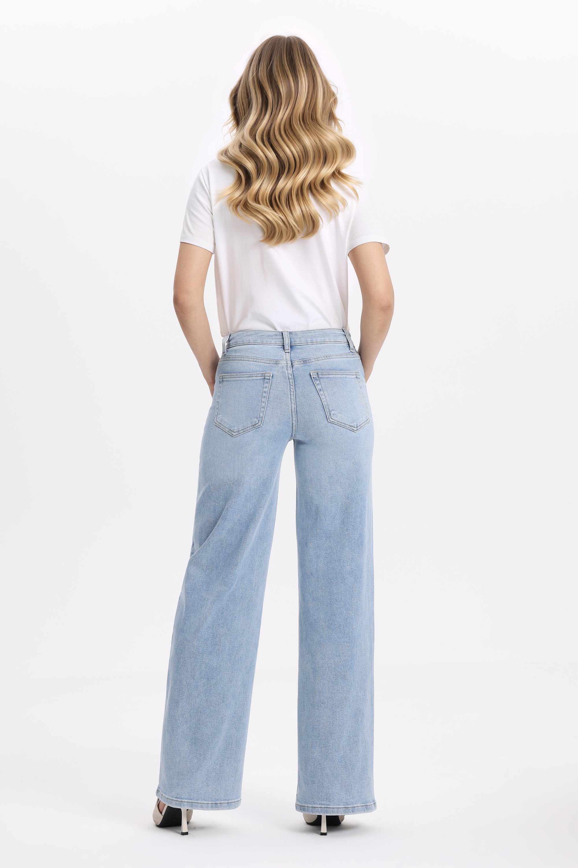ONESO Modern Classic Mid Rise Wide Leg Jeans