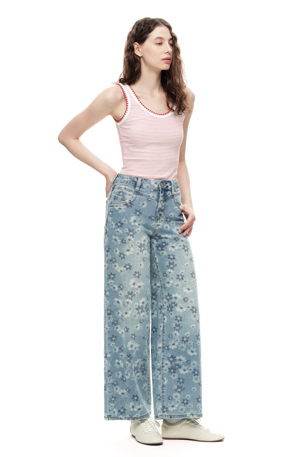 ONESO Chic High Rise Wide Leg Jeans