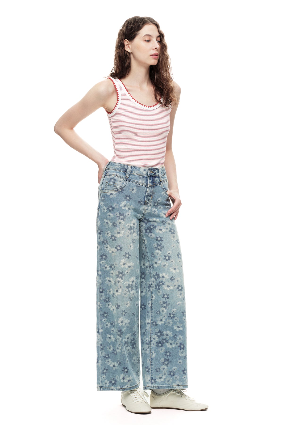 ONESO Chic High Rise Wide Leg Jeans