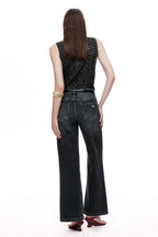 ONESO Edgy Mid Rise Wide Leg Jeans