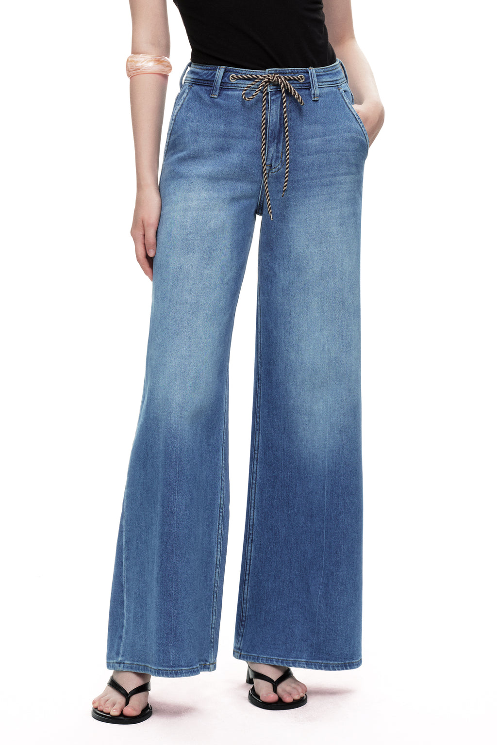 ONESO Boho High Rise Wide Leg Jeans