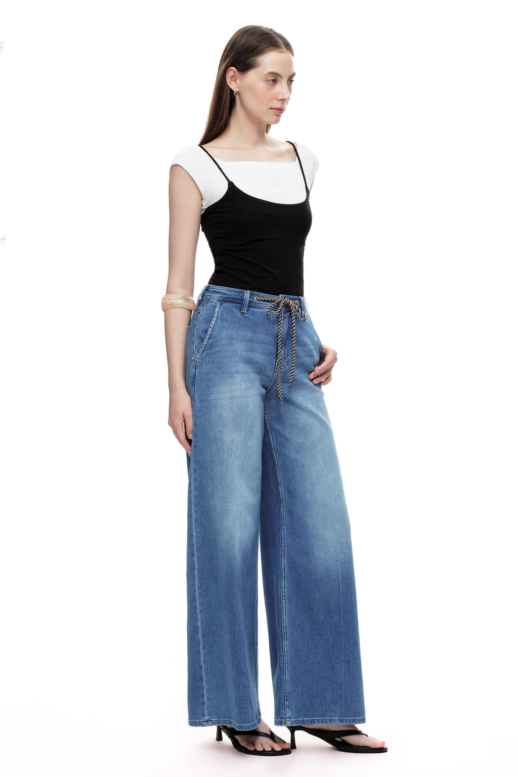 ONESO Boho High Rise Wide Leg Jeans