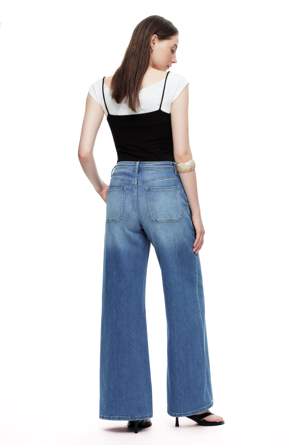ONESO Boho High Rise Wide Leg Jeans