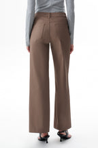 Edgy Coated Mid Rise Wide Leg Jeans