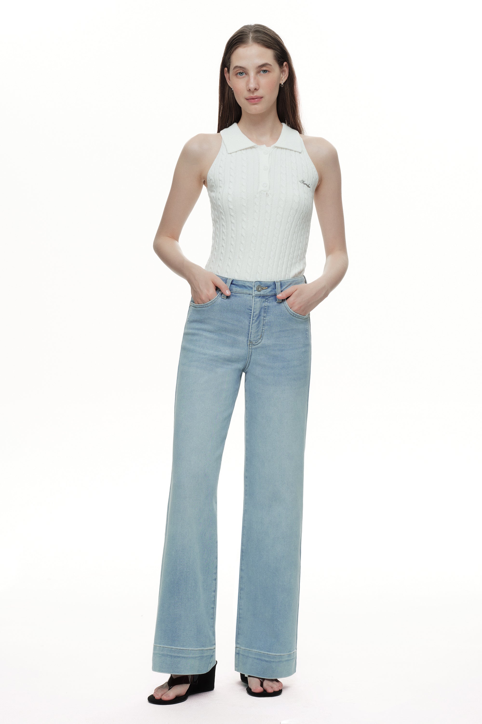 ONESO Chic High Rise Wide Leg Jeans