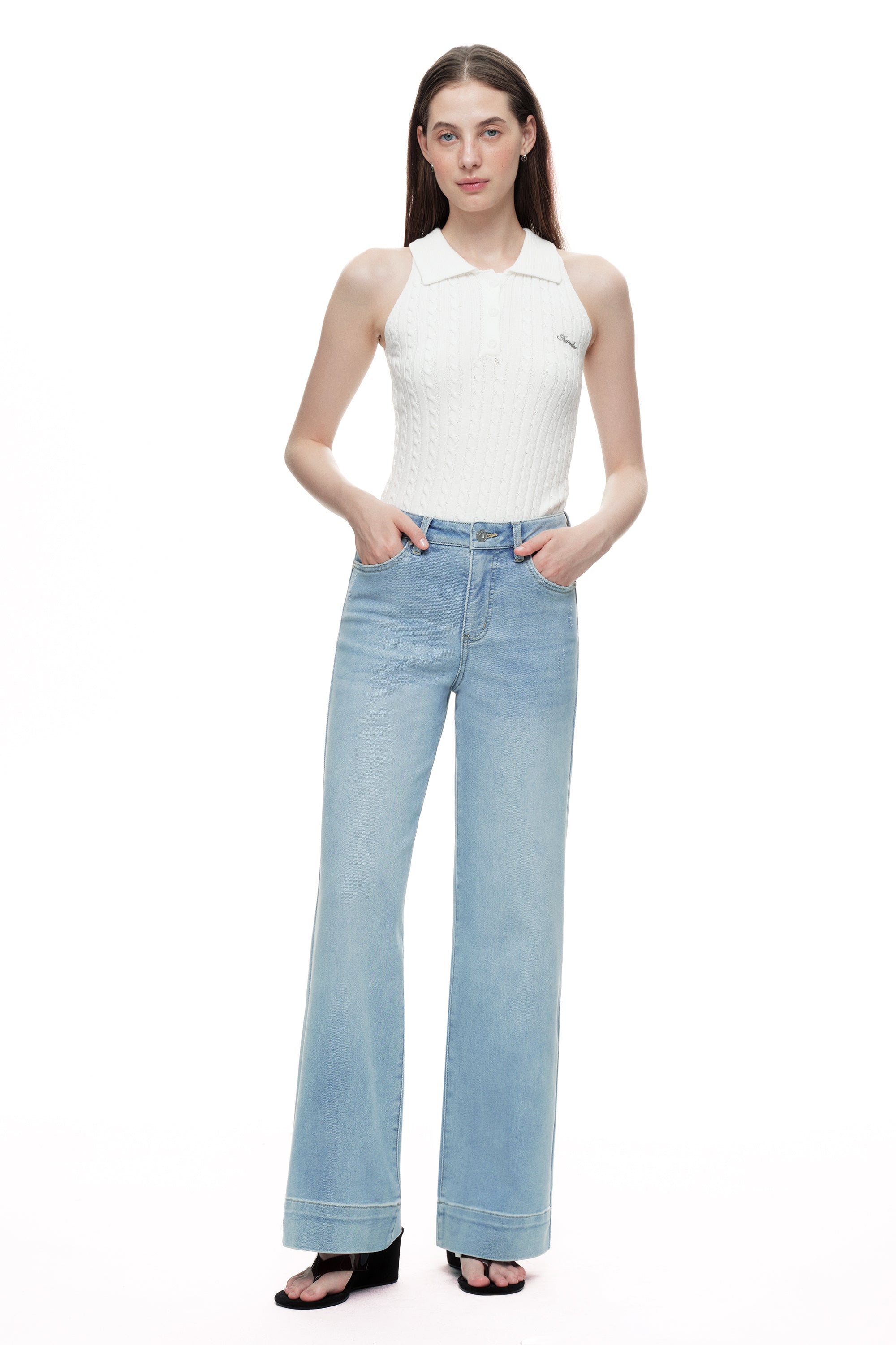 ONESO Chic High Rise Wide Leg Jeans