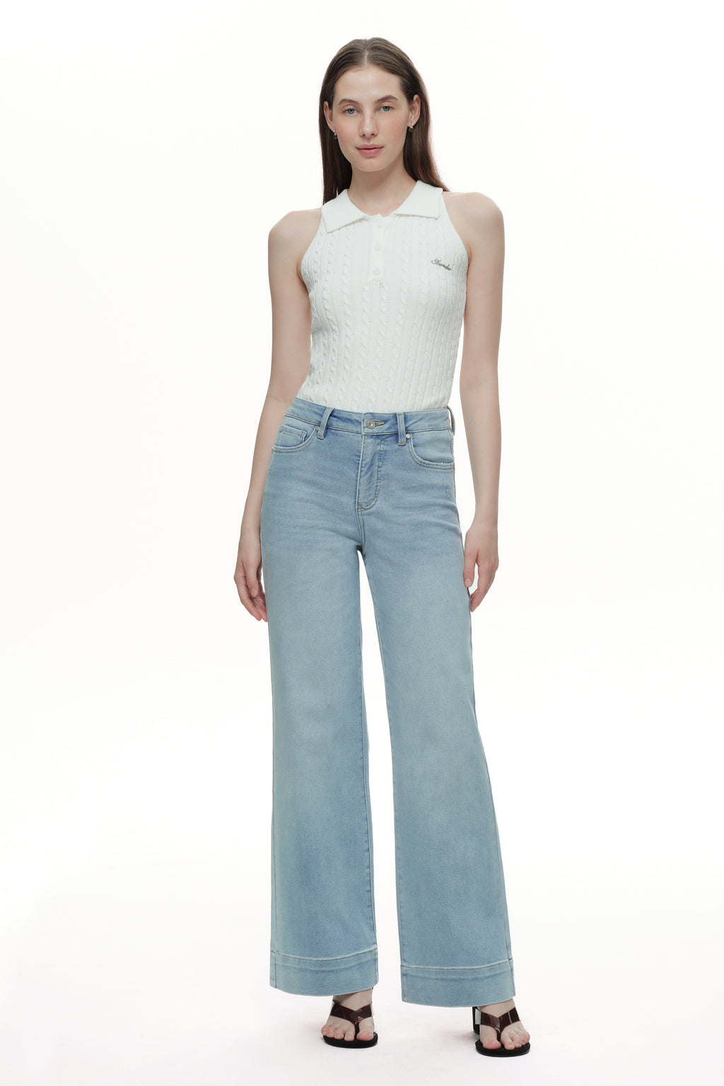 ONESO Chic High Rise Wide Leg Jeans