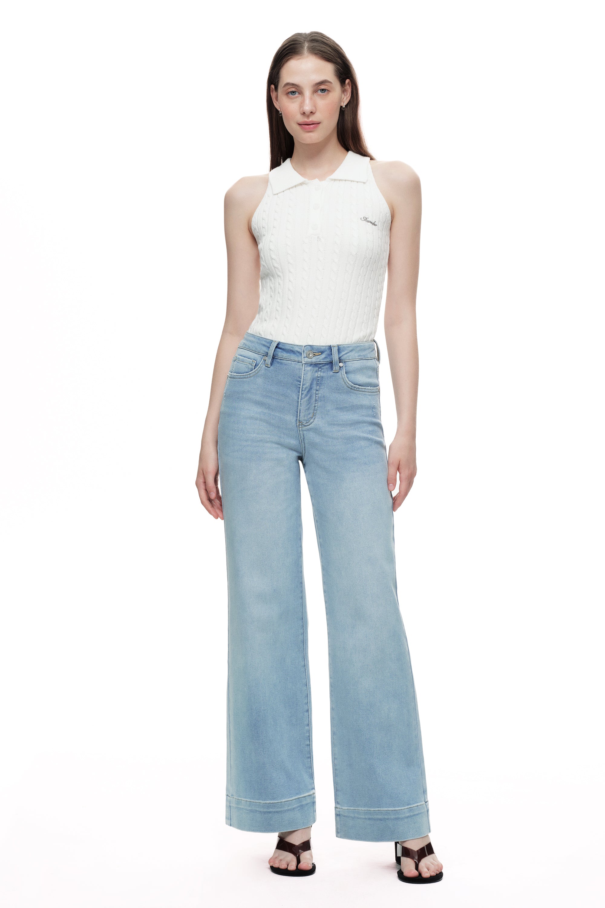 ONESO Chic High Rise Wide Leg Jeans