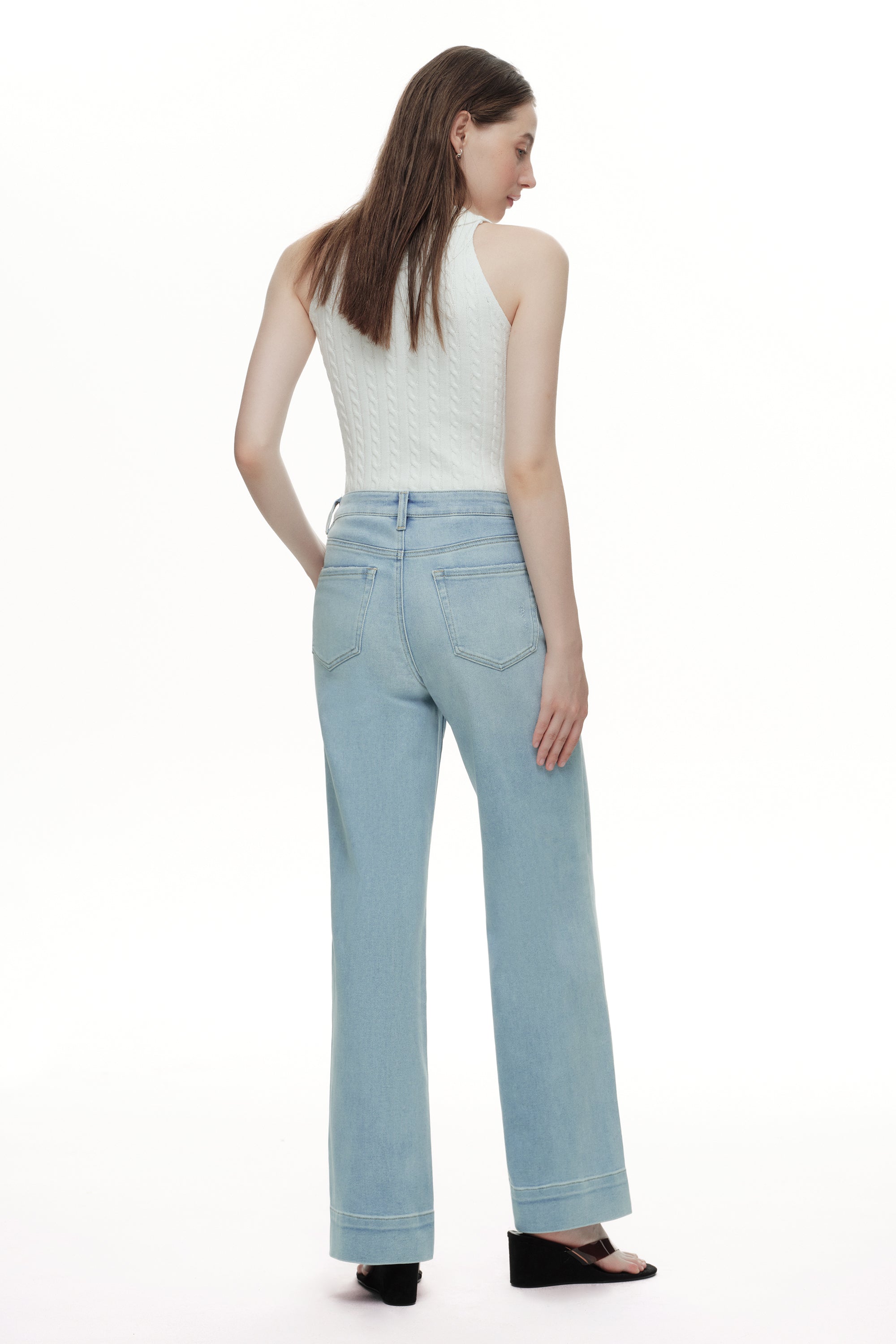 ONESO Chic High Rise Wide Leg Jeans