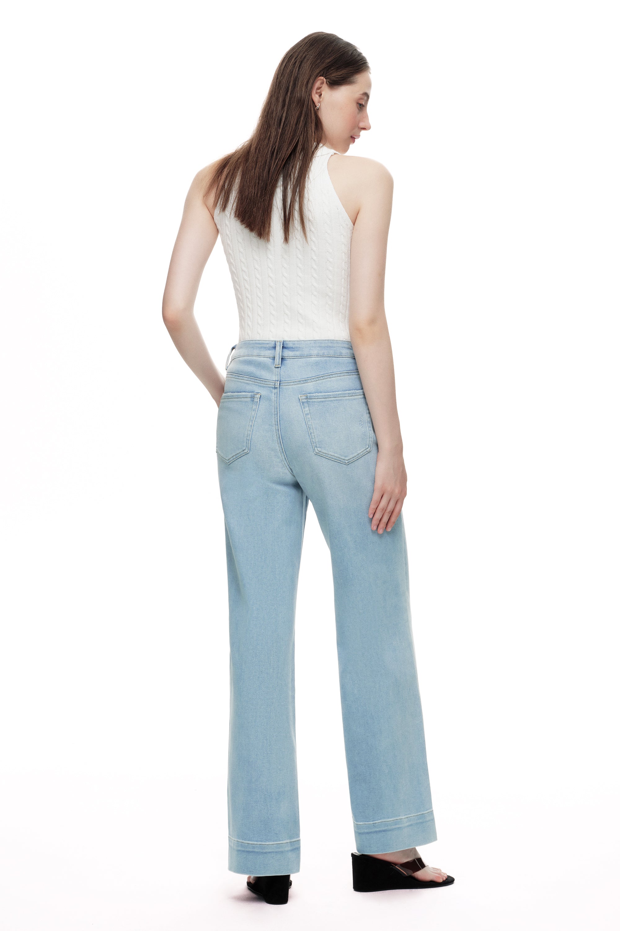 ONESO Chic High Rise Wide Leg Jeans