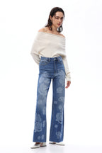 ONESO Bohemian Super High Rise Wide Leg Jeans
