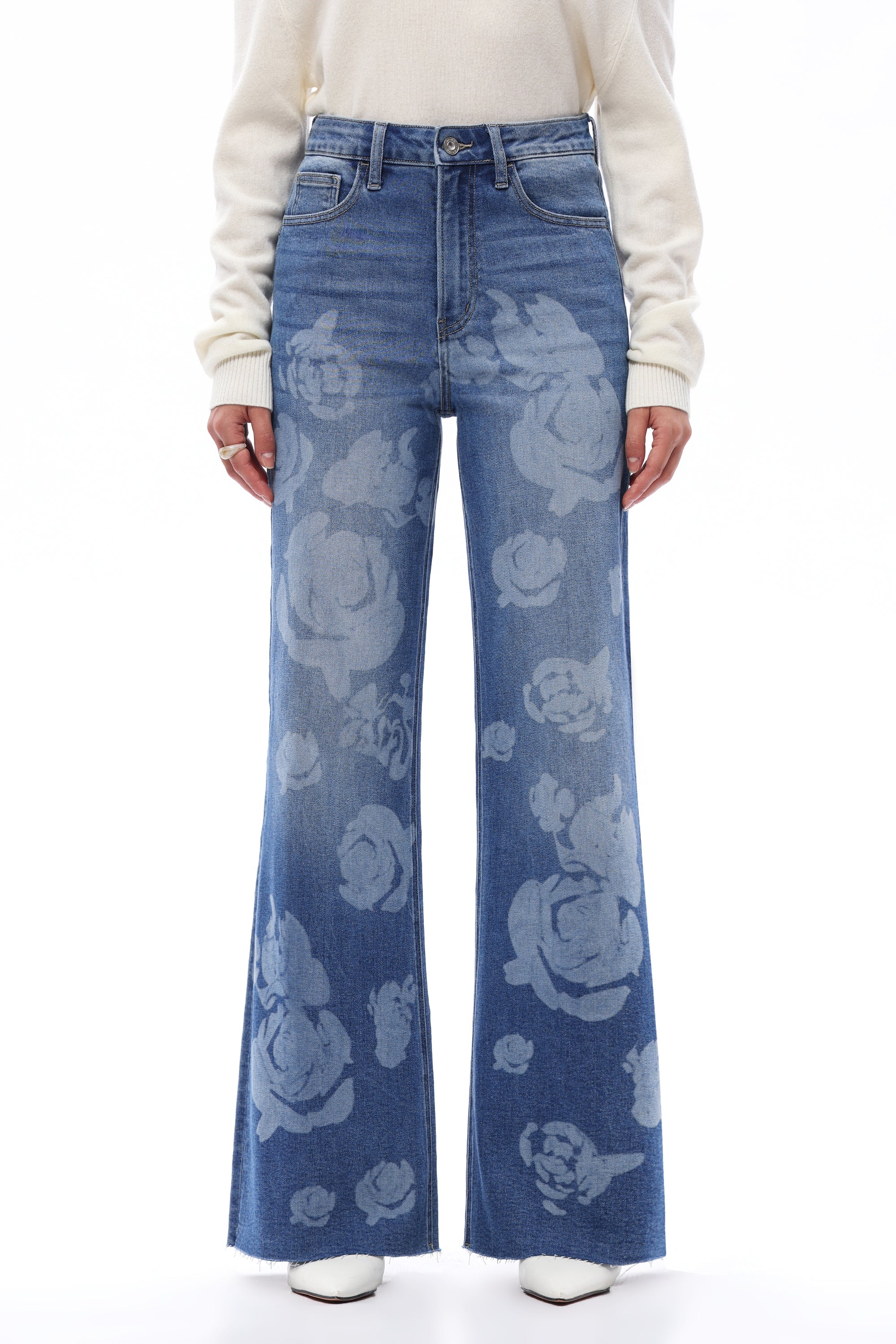 ONESO Bohemian Super High Rise Wide Leg Jeans