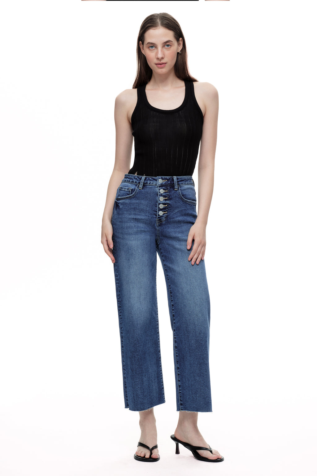 ONESO Chic High Rise Wide Leg Jeans