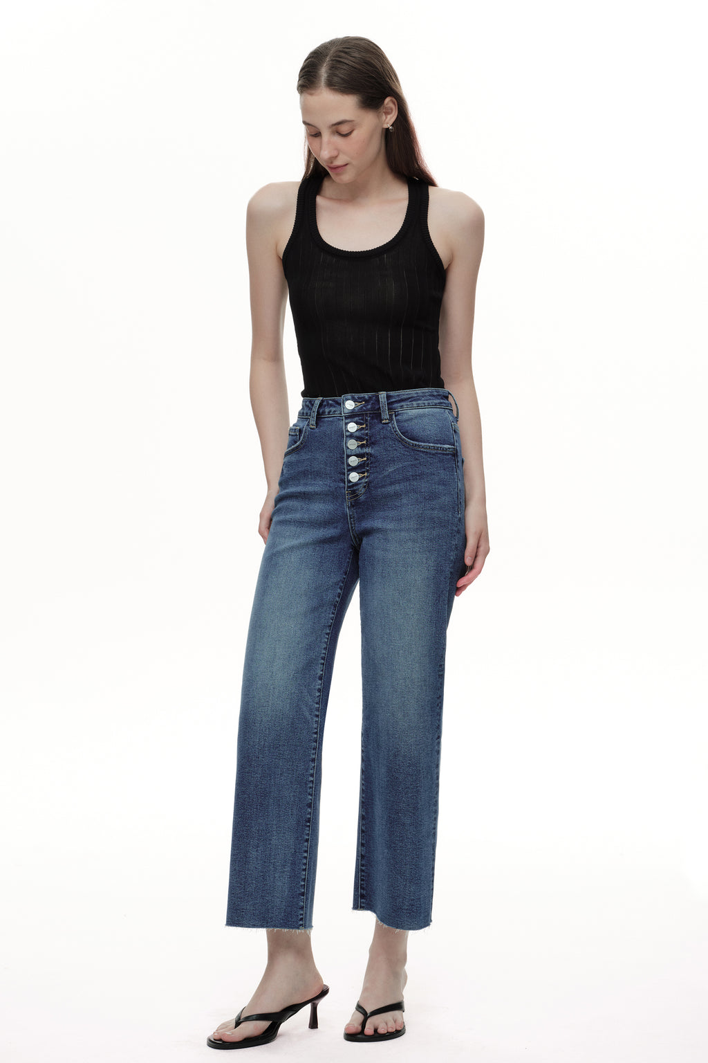 ONESO Chic High Rise Wide Leg Jeans
