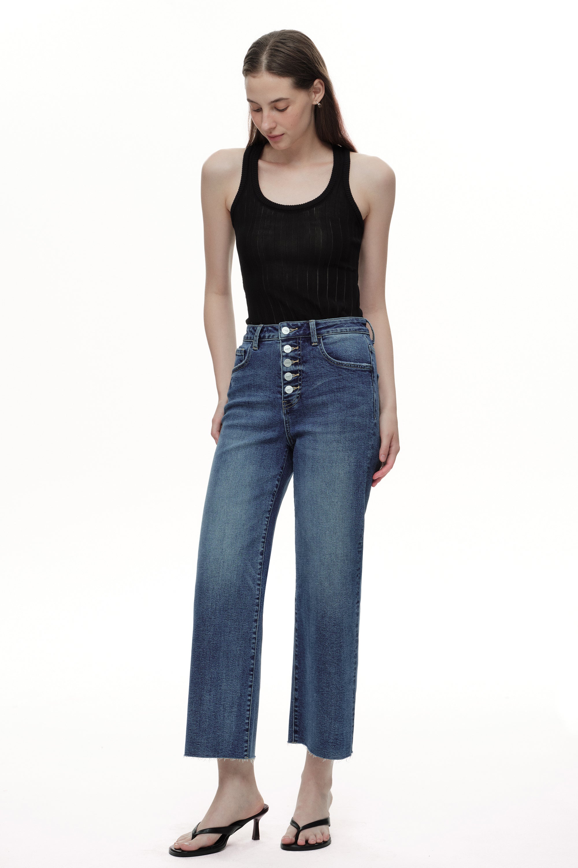 ONESO Chic High Rise Wide Leg Jeans