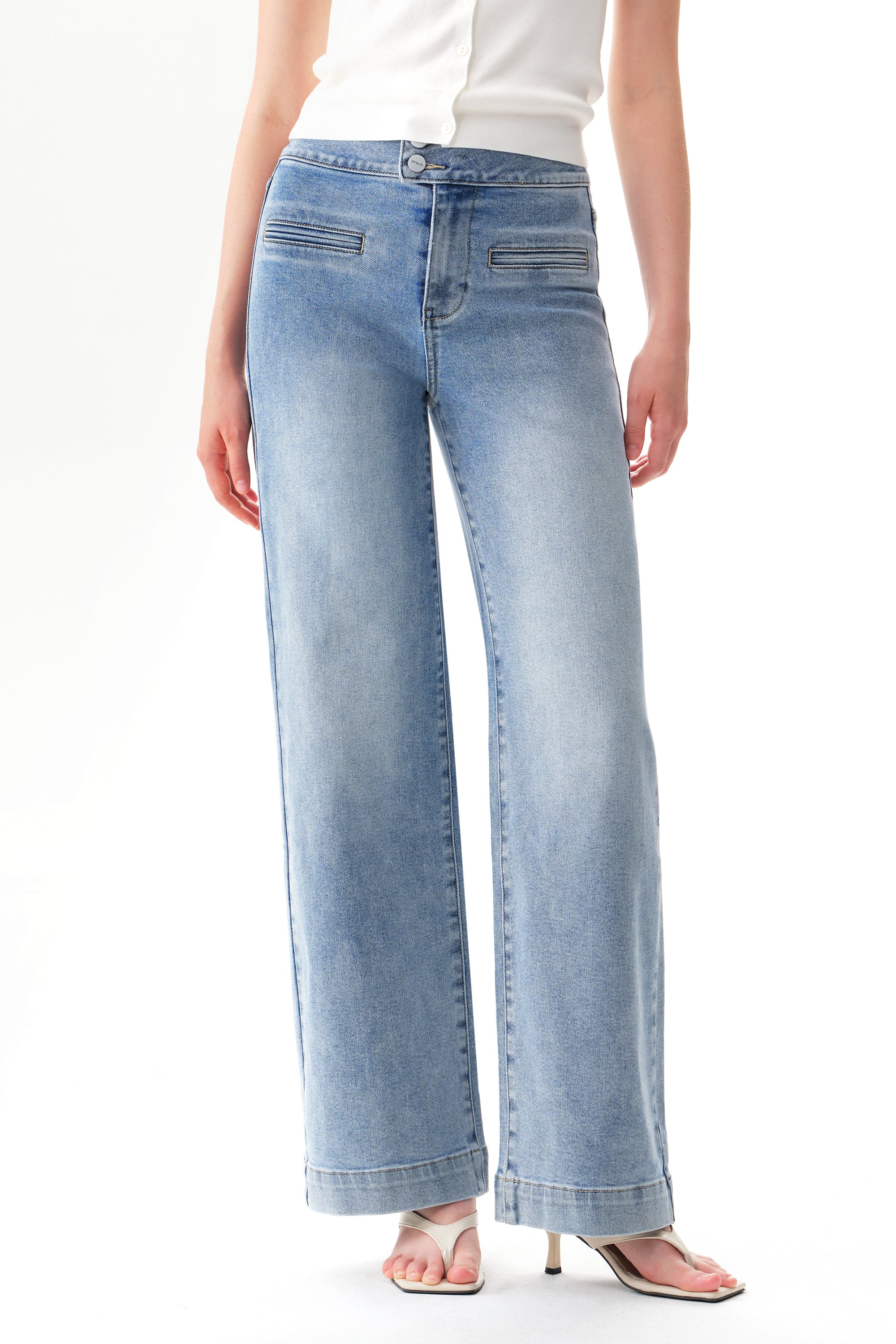 ONESO Chic High Rise Wide Leg Denim Jeans