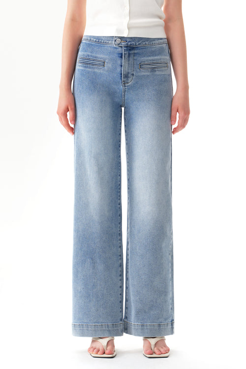 ONESO Chic High Rise Wide Leg Denim Jeans