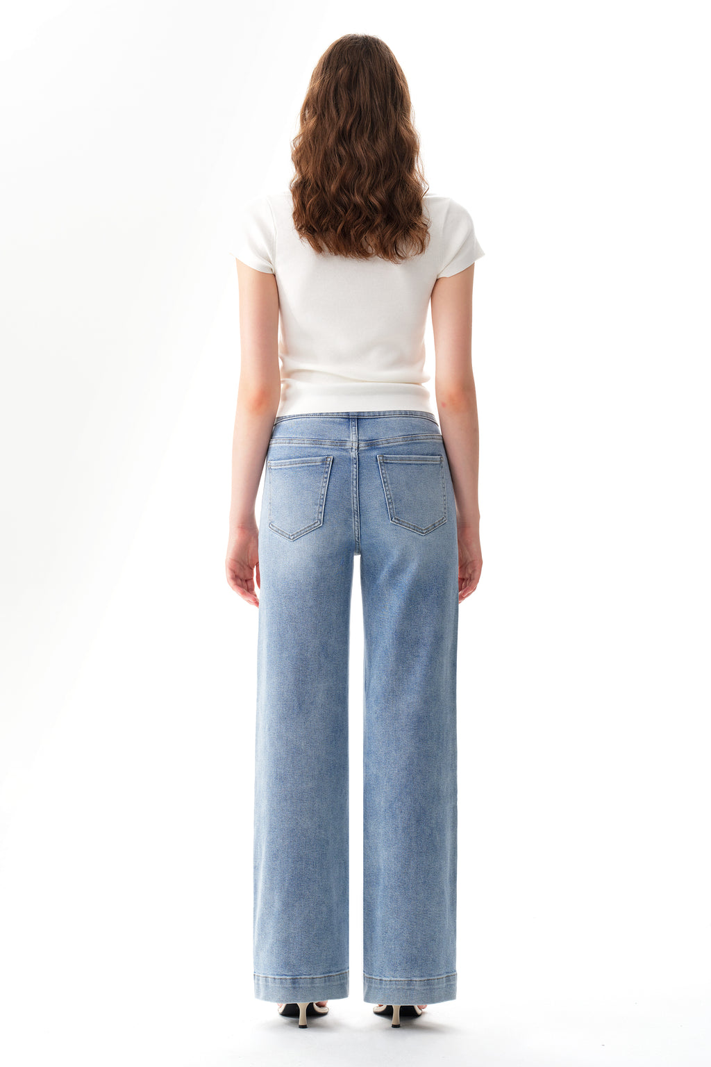 ONESO Chic High Rise Wide Leg Denim Jeans