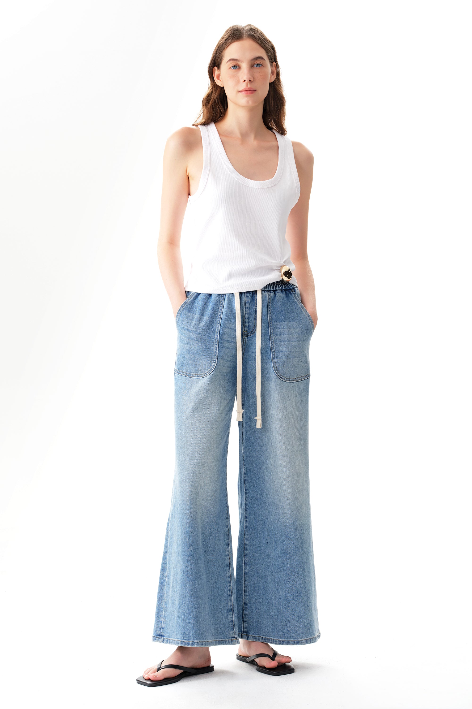 ONESO Vintage High Rise Wide Leg Jeans