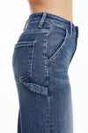 HIGH RISE WIDE LEG FLARE JEANS WITH MONKEY WASH OSF1135 SWEET BLUE
