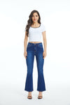 HIGH WAIST FLARE BOOTCUT DENIM JEANS OSF1094 DARK BLUE