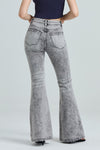 HIGH RISE HIGH-STRETCH FLARE DENIM JEANS OSF1133 GRAY