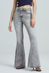 HIGH RISE HIGH-STRETCH FLARE DENIM JEANS OSF1133 GRAY